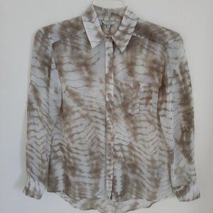 Guess L.A. tie dyed long sleeve sheer blouse